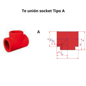 Te NIRON RED unión socket Ø125mm Te NIRON RED unión socket Ø125mm