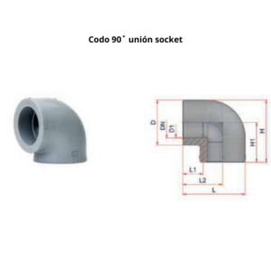 Codo 90˚ NIRON PREMIUM Unión Socket Ø50mm Codo 90˚ NIRON PREMIUM Unión Socket Ø50mm