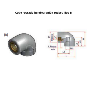 Codo roscado hembra NIRÓN PREMIUM unión socket Ø 50mm 1 1/4″