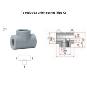 Te Reducida NIRON PREMIUM unión socket Ø25 x 25 x 20mm Te Reducida NIRON PREMIUM unión socket Ø25 x 25 x 20mm