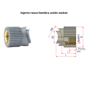 Injerto rosca hembra NIRON PREMIUM unión socket Ø 90/110mm 1/2″