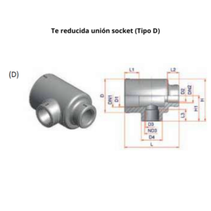 Te Reducida NIRON PREMIUM unión socket Ø32 x 20 x 20mm Te Reducida NIRON PREMIUM unión socket Ø32 x 20 x 20mm