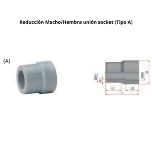 Reducción Macho/Hembra NIRON PREMIUM unión socket  Ø 110-90mm