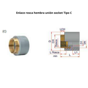 Enlace rosca hembra NIRON PREMIUM unión socket Ø 40mm 1″