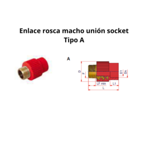 Enlace rosca macho unión socket Ø25mm 1/2″