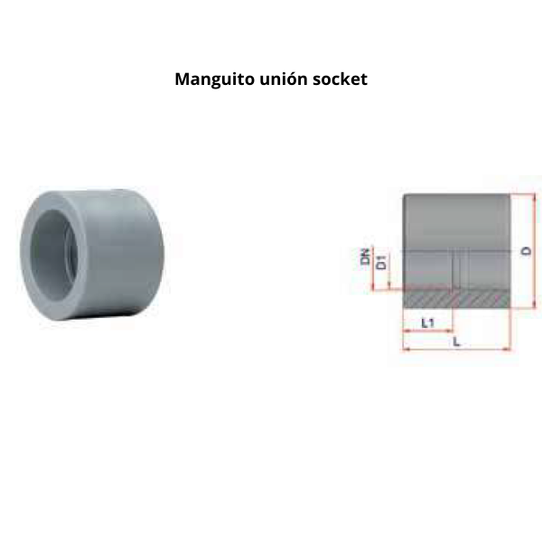 Manguito unión socket NIRON PREMIUM Ø40mm Manguito unión socket NIRON PREMIUM Ø40mm