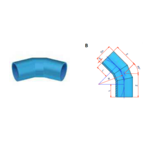 Codo 45˚ – SDR17 NIRON CLIMA soldadura a testa o accesorio eléctrico Ø400mm