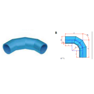 Codo 90˚ – SDR11 soldadura a testa o accesorio eléctrico NIRON CLIMA Ø400mm