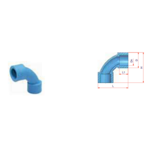 Curva 90˚ hembra/hembra NIRON CLIMA unión socket Ø20mm