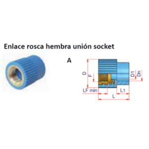 Enlace rosca hembra NIRON CLIMA unión socket Ø16mm 1/2″