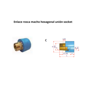 Enlace rosca macho hexagonal NIRON CLIMA unión socket Ø125mm 4″