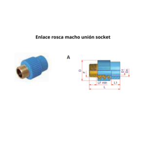 Enlace rosca macho NIRON CLIMA unión socket Ø32mm 1″