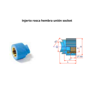 Injerto rosca hembra NIRON CLIMA unión socket 355-630  3/4″