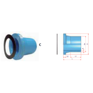 Portabridas largo SDR11 NIRON CLIMA soldadura a testa o accesorio eléctrico Ø160mm