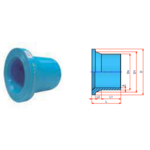 Portabridas largo SDR17 NIRON CLIMA soldadura a testa o accesorio eléctrico Ø250mm