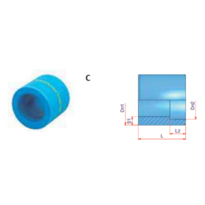 Reducción macho/hembra NIRON CLIMA unión  110/75mm