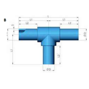 Te hembra/macho/hembra SDR11 NIRON CLIMA soldadura eléctrica (clase 1/6, clase 2/6, clase 4/6, clase 5/4) Ø125mm