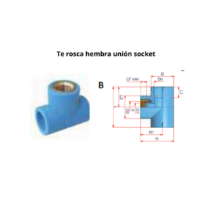 Te rosca hembra NIRON CLIMA unión socket Ø32mm 1″